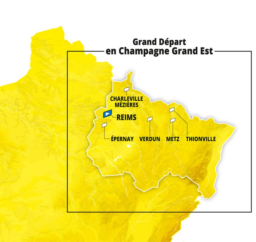 Carte Grand Départ Tour de France 2028 © ASO