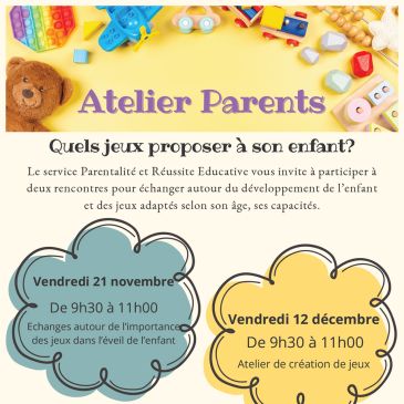 Ateliers parents enfants autour des jeux