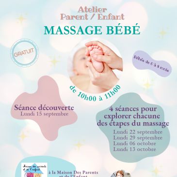 Atelier Massage bébé à la MDPE
