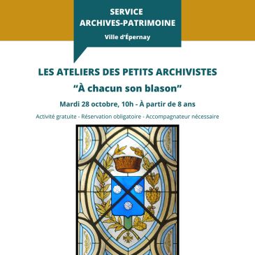 Affiche atelier "A chacun son blason" Archives Epernay