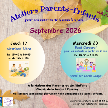 Ateliers Parents - Enfants Septembre 2026
