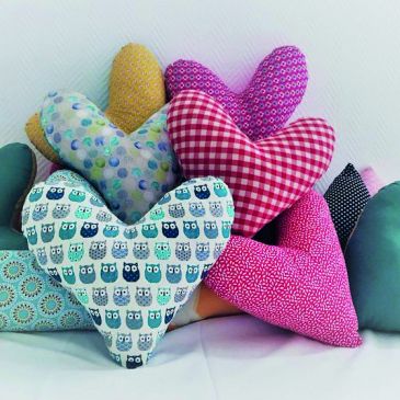 coussin coeur octobre rose