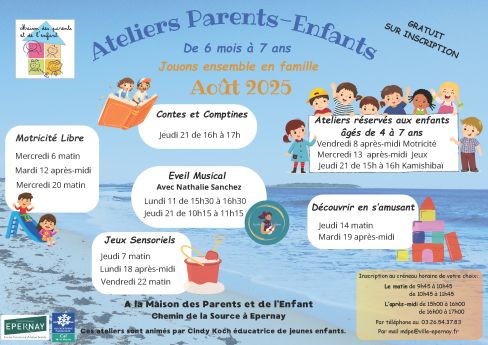 Ateliers parents enfants août 2025