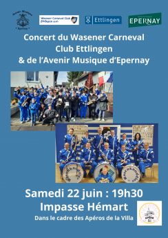 Affiche concert wasener carneval club ettlingen et avenir musique