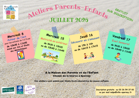 Ateliers parents enfants juillet 2026