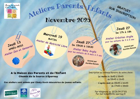 ateliers parents enfants novembre
