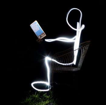 Light painting Médiathèque Daniel-Rondeau