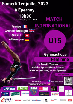 Gymnastique Artistique Féminine : Match international 1er juillet à Epernay