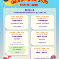 Quartiers d’été Ferme de l'Hôpital - Semaine 1