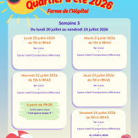 Quartiers d’été Ferme de l'Hôpital - Semaine 3